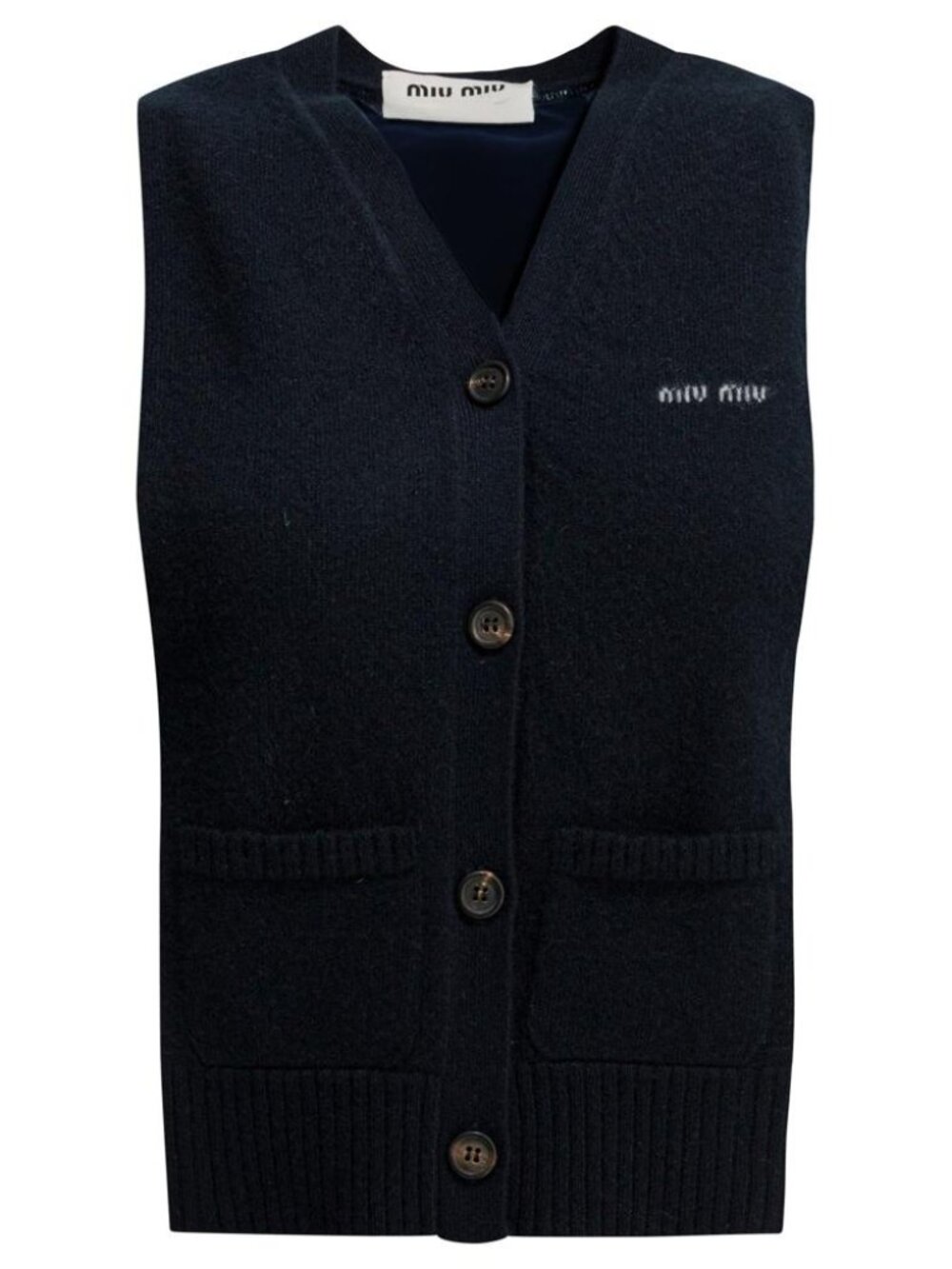 Miu Miu Cashmere Vest With Logo Tag Size 42 Women - Picture 1 of 4